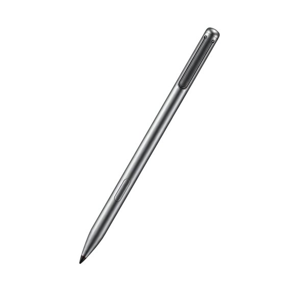 Annotation and Handwriting Touch Pen with Metal Body, Integrated Pocket Clip, Gray Finish, Black Tip, and Red Accent for M-Pen Screen Input Pen