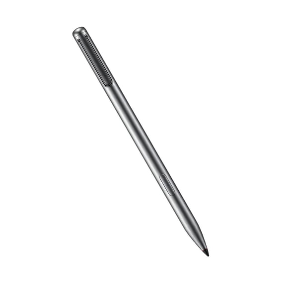Annotation and Handwriting Touch Pen with Metal Body, Integrated Pocket Clip, Gray Finish, Black Tip, and Red Accent for M-Pen Screen Input Pen