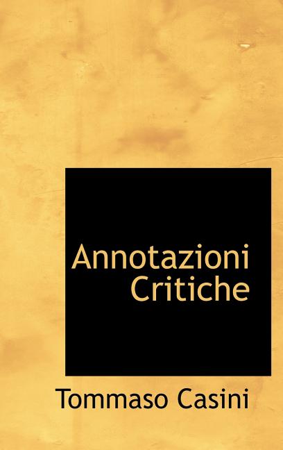 Annotazioni Critiche (Hardcover) - image 1 of 1