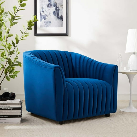 Announce Performance Velvet Channel Tufted Armchair-EEI-5055