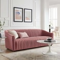 thumbnail image 1 of Announce Performance Velvet Channel Tufted Sofa, 1 of 2