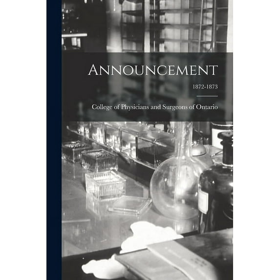 Announcement; 1872-1873 (Paperback)