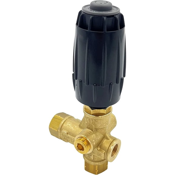 Annovi Reverberi VRT3-310 Unloader, Black Spring, 4500 PSI, 10.5 GPM, Adjustment Knob, Brass