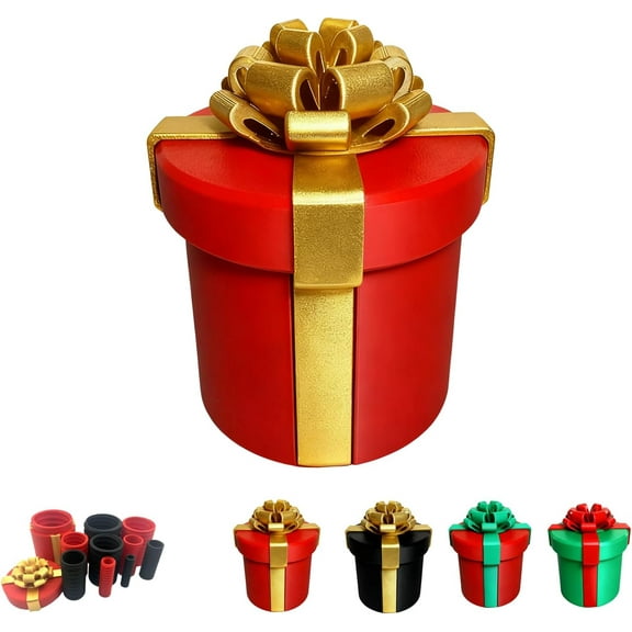 Annoying Nested Screw Gift Box, Annoying Gift Box, Prank Gift Boxes, Money Puzzle Box for Cash Gift, Reusable Prank Gift Packaging for Birthday, Christmas & Fun Party Game (Gold Red)