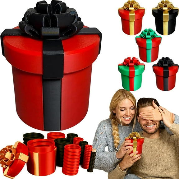 Annoying Nested Screw Gift Box, Prank Nesting Box for Cash & Surprises, Reusable Prank Gift Packaging for Birthday Christmas Fun Party Game (Gold Black)