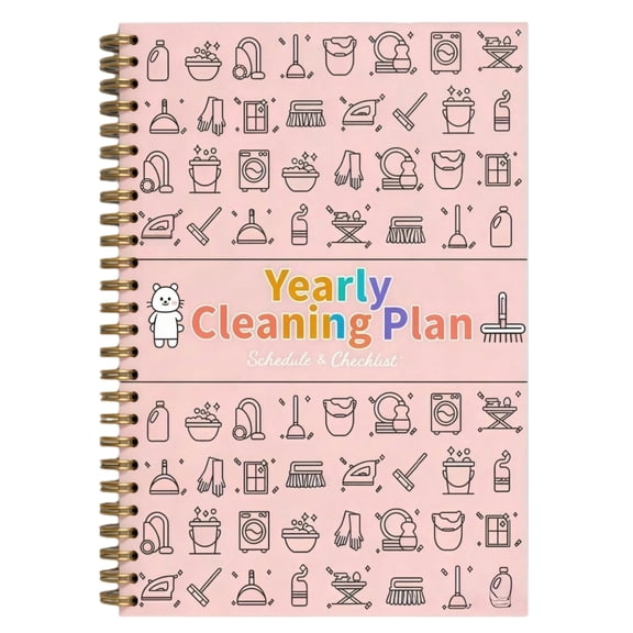 Annual Cleaning Schedule and Planner Book in Navy Blue, Comprehensive Housekeeping Journal for Home Management and Professional Organization, One Size Office & Craft & Stationery Stationery Supplies
