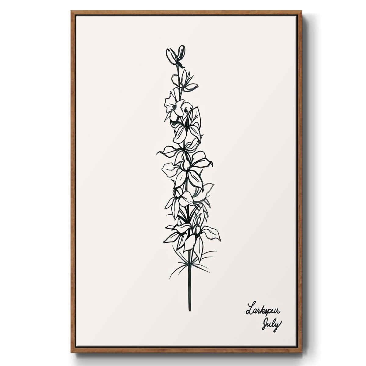 Annual Flowers VII - Framed Gallery Wrapped Holiday Canvas - 25 x 37 - Rosewood Frame