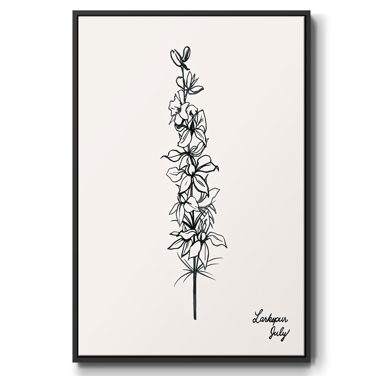 Annual Flowers VII - Framed Gallery Wrapped Holiday Canvas - 27 x 41 - Black Frame