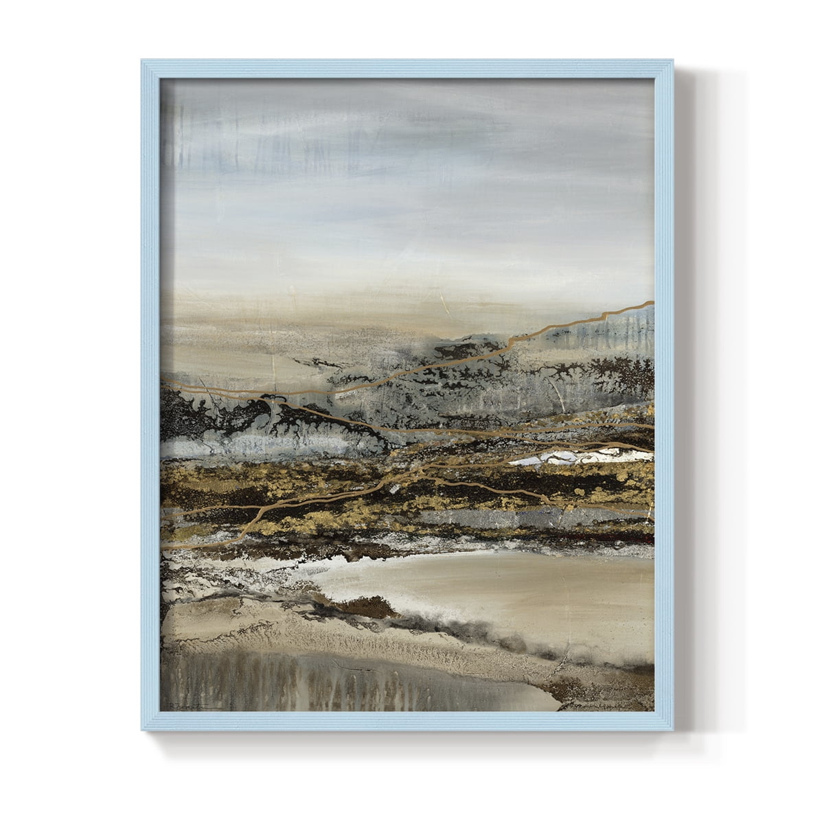 Annual Journey Framed Print in Blue Solid Wood Framed Print No Nail Hanging