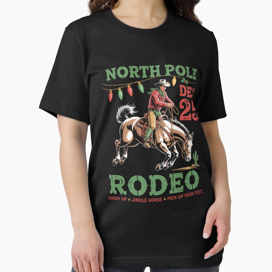 Annual North Pole Rodeo Jolly Fig Western Cowboy Christmas Gift Unisex ...