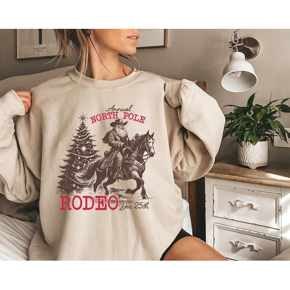 Annual North Pole Rodeo - Sweatshirt, Western Christmas Sweatshirt ...