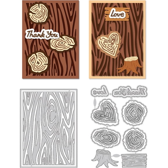 Annual Rings Die Cuts Metal Tree Cutting Dies Card Making Cutting Stencils Template for DIY Card Gift Festival Invitation Decorative