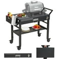 thumbnail image 1 of Annualring Portable Outdoor Grill Cart,Stainless Steel Folding Grill Table with Wheels,Solid and Stable,31"x 17" Large Space Grill Stand for The Blackstone Griddle 17"/ 22",Grill Etc., 1 of 7