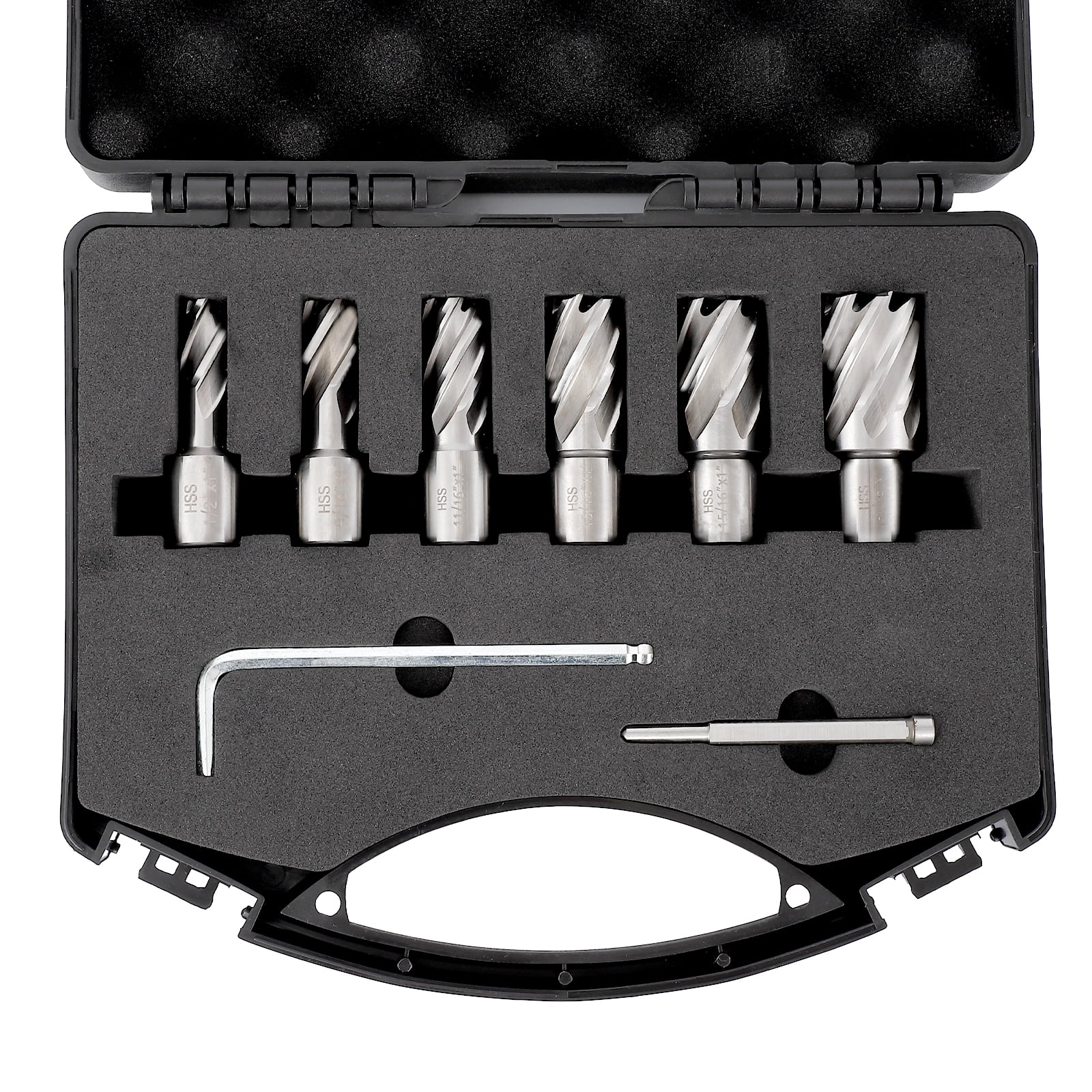 Annular Cutter Kit (6 Pcs) - HSS M2AL Steel Bits, 1
