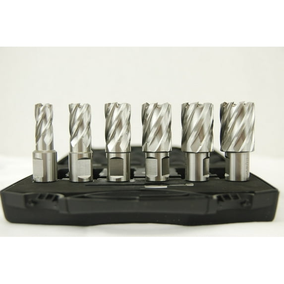 Annular Cutter Set - 6 Piece Broach Set w/ Centering Pin BR Magnetic Drill HSS