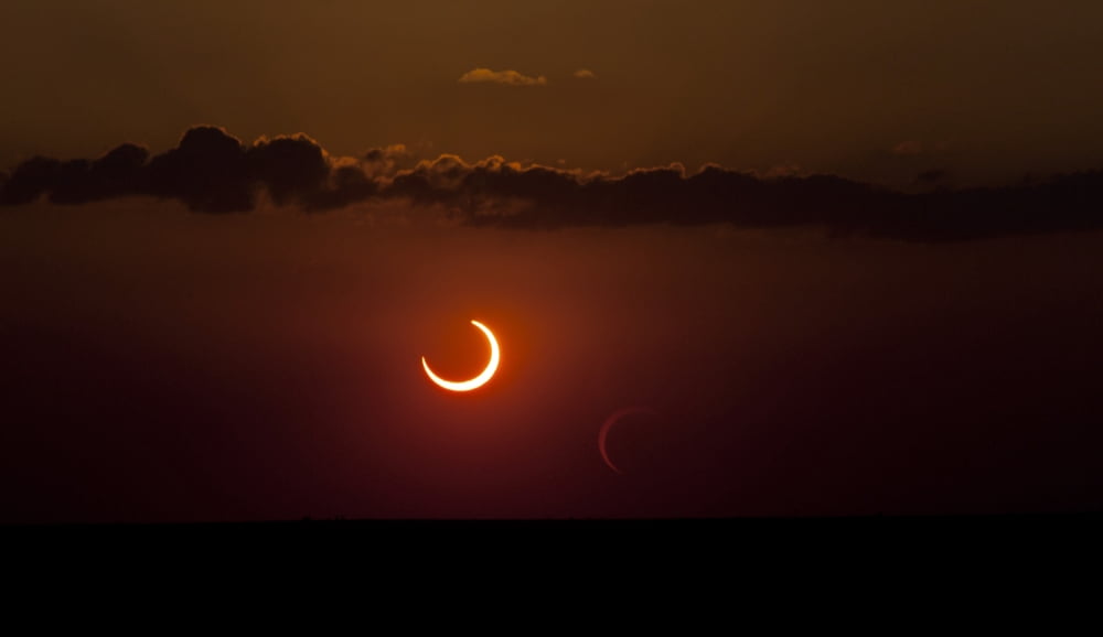 Annular Solar Eclipse Canvas Art - Phillip JonesStocktrek Images (37 x 22)