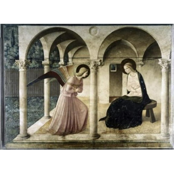 Annunciation 1438-1445 Fra Angelico Ca1395-1455 Italian Fresco Museo di San Marco Florence Italy Poster Print - 18 x 24 in.
