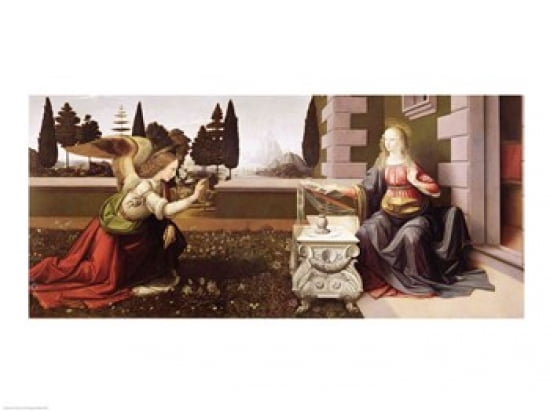 Annunciation 1472-75 Canvas Art - Leonardo Da Vinci (24 x 18)