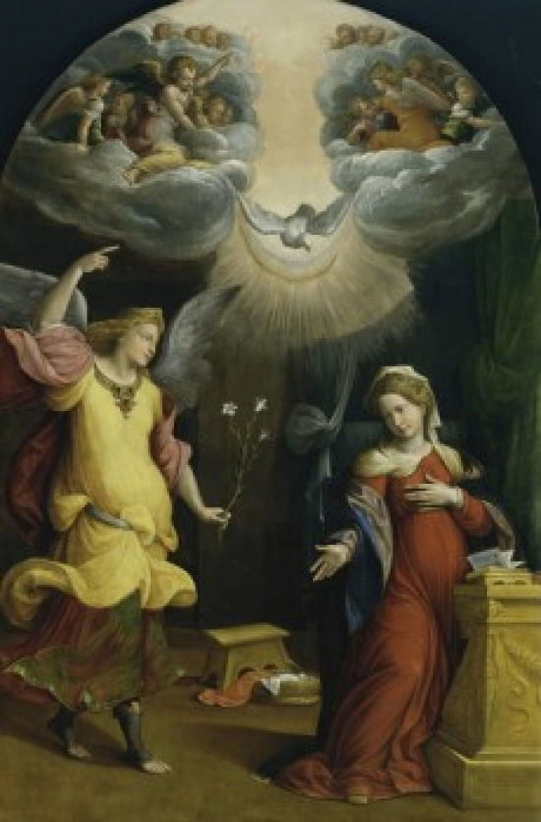 The Annunciation 1550 Benvenuto Tisi di Garofalo (1481-1559Italian) Tempera on Wood Panel Pinacoteca di Brera Milan Canvas Art - Benvenuto Tisi di Garofalo (24 x 36)
