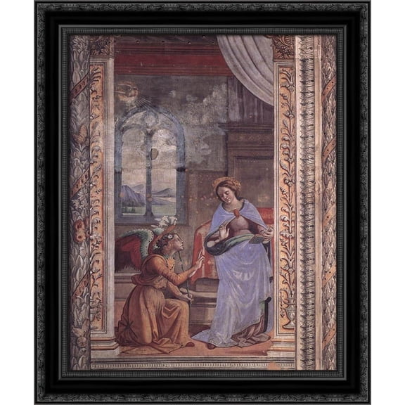 Annunciation 20x23 Black Ornate Wood Framed Canvas Art by Ghirlandaio, Domenico