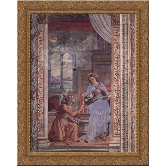 Annunciation 20x23 Gold Ornate Wood Framed Canvas Art by Ghirlandaio, Domenico