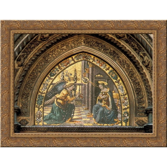 Annunciation 24x20 Gold Ornate Wood Framed Canvas Art by Ghirlandaio, Domenico
