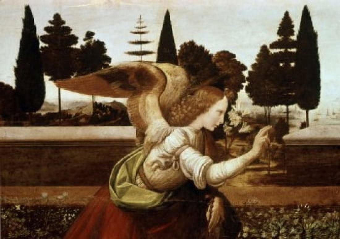 The Annunciation-Detail #1 c1459 Leonardo da Vinci (1452-1519 Italian) Oil On Wood Panel Muse du Louvre Paris France Canvas Art - Leonardo da Vinci (18 x 24)