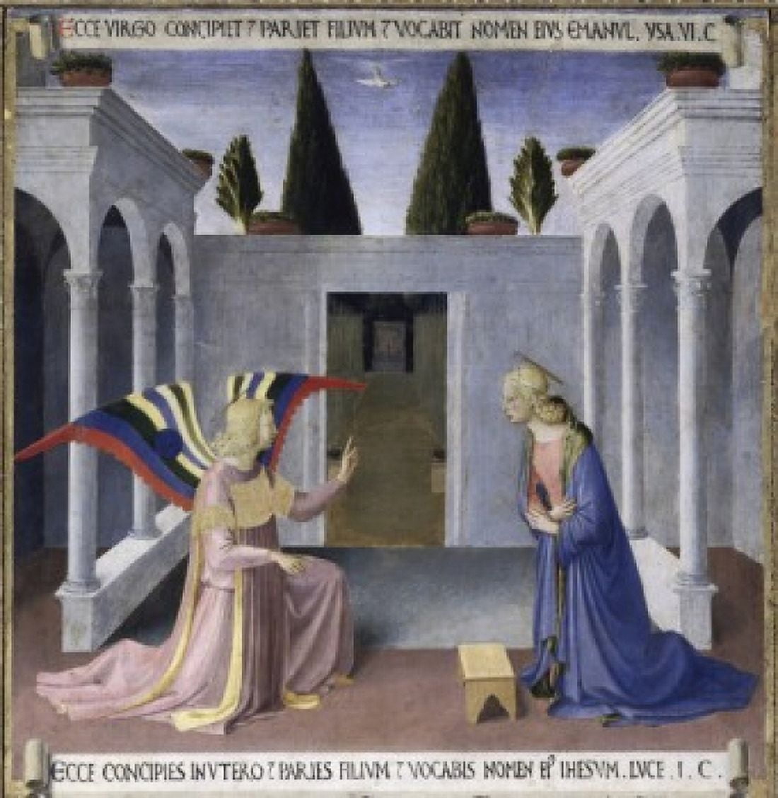 The Annunciation Detail from the Story of the Life of Christ Fra Angelico (ca 1400-1455Italian) Museo di San Marco Florence Canvas Art - Fra Angelico (18 x 24)