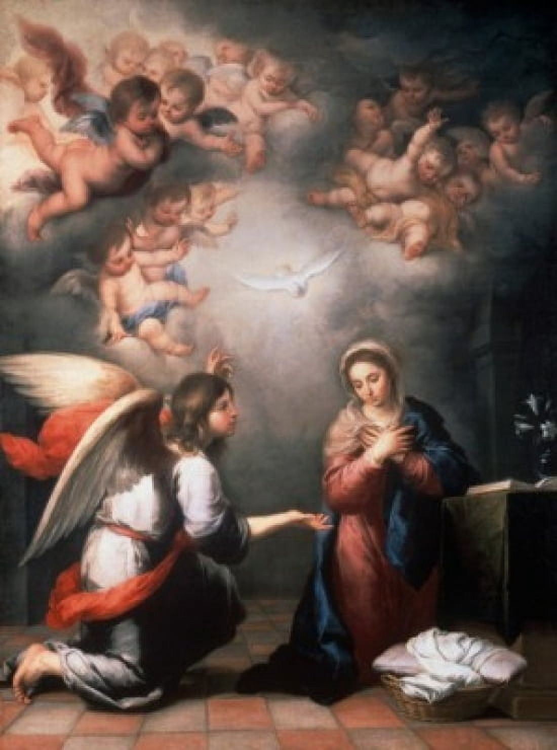 Annunciation Late 1660s Bartolome Esteban Murillo (1617-1682 Spanish) Oil on canvas State Hermitage Museum St Petersburg Russia Canvas Art - Bartolome Esteban Murillo (24 x 36)