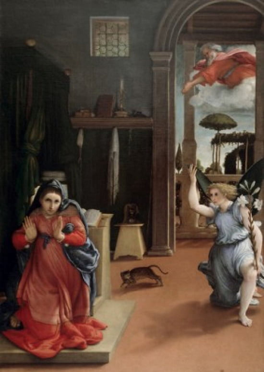 Annunciation Lotto Lorenzo(ca1480-1556 Italian) Oil On Canvas Museo Civico Recanati (Ancona) Italy Canvas Art - Lorenzo Lotto (18 x 24)
