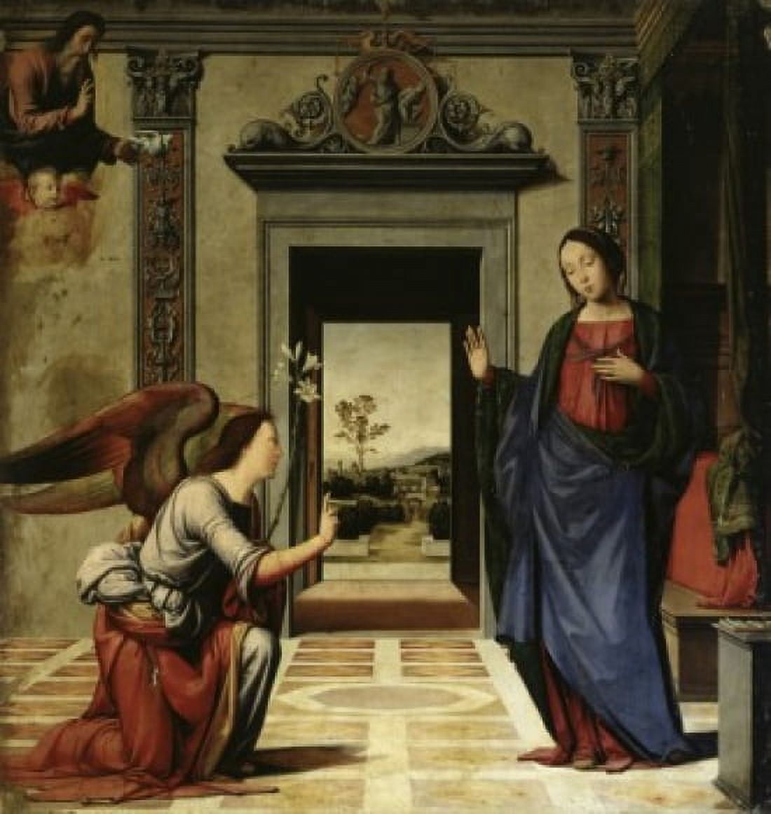 The Annunciation (Predella Detail) 1466 Benvenuto di Giovanni (Guasta) (1436-c 1518 Italian) Tempera on Wood Panel Pinacoteca Volterra Italy Canvas Art - Benvenuto di Giovanni (18 x 24)