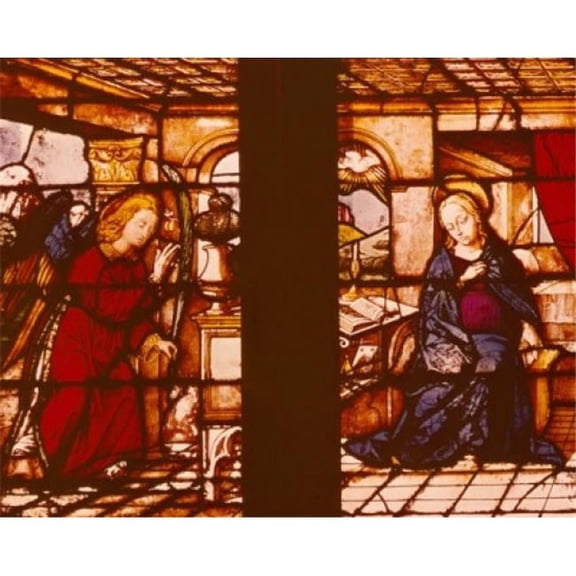 Annunciation Stained Glass Window Italy Milan Cathedral of Milan Poster Print - 18 x 24 in.