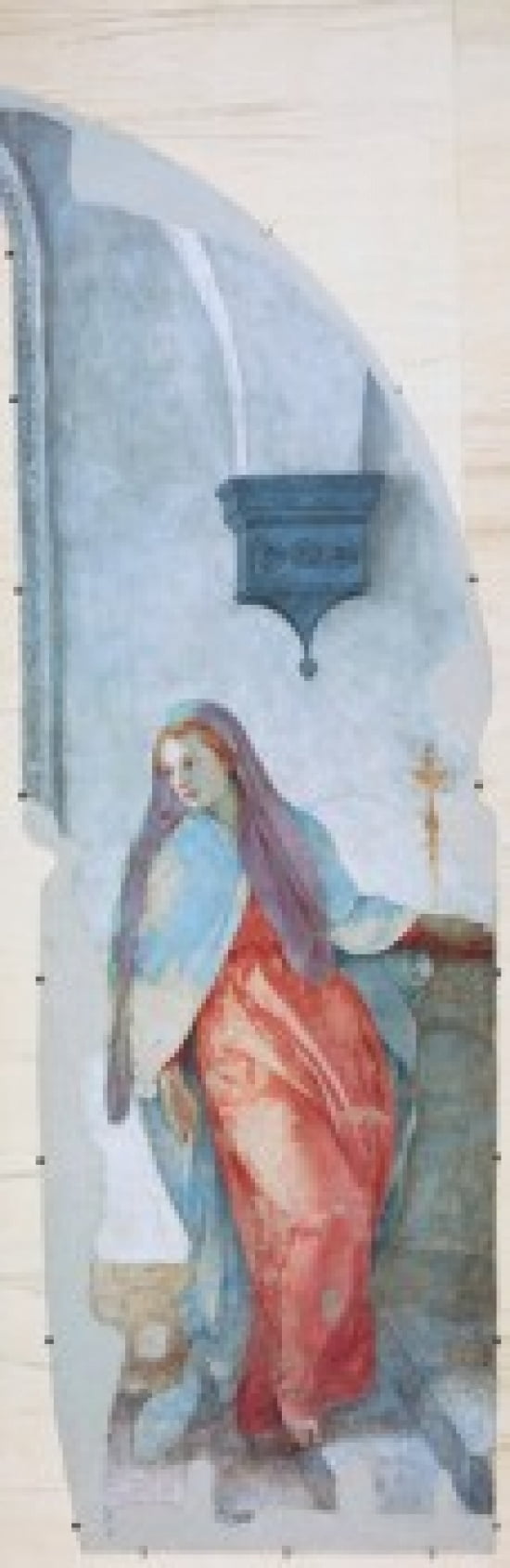 Annunciation - Virgin C 1528 Pontormo Jacopo(1494-1557 Italian) Fresco Capponi Chapel Santa Felicita Florence Italy Canvas Art - Jacopo Pontormo (18 x 24)
