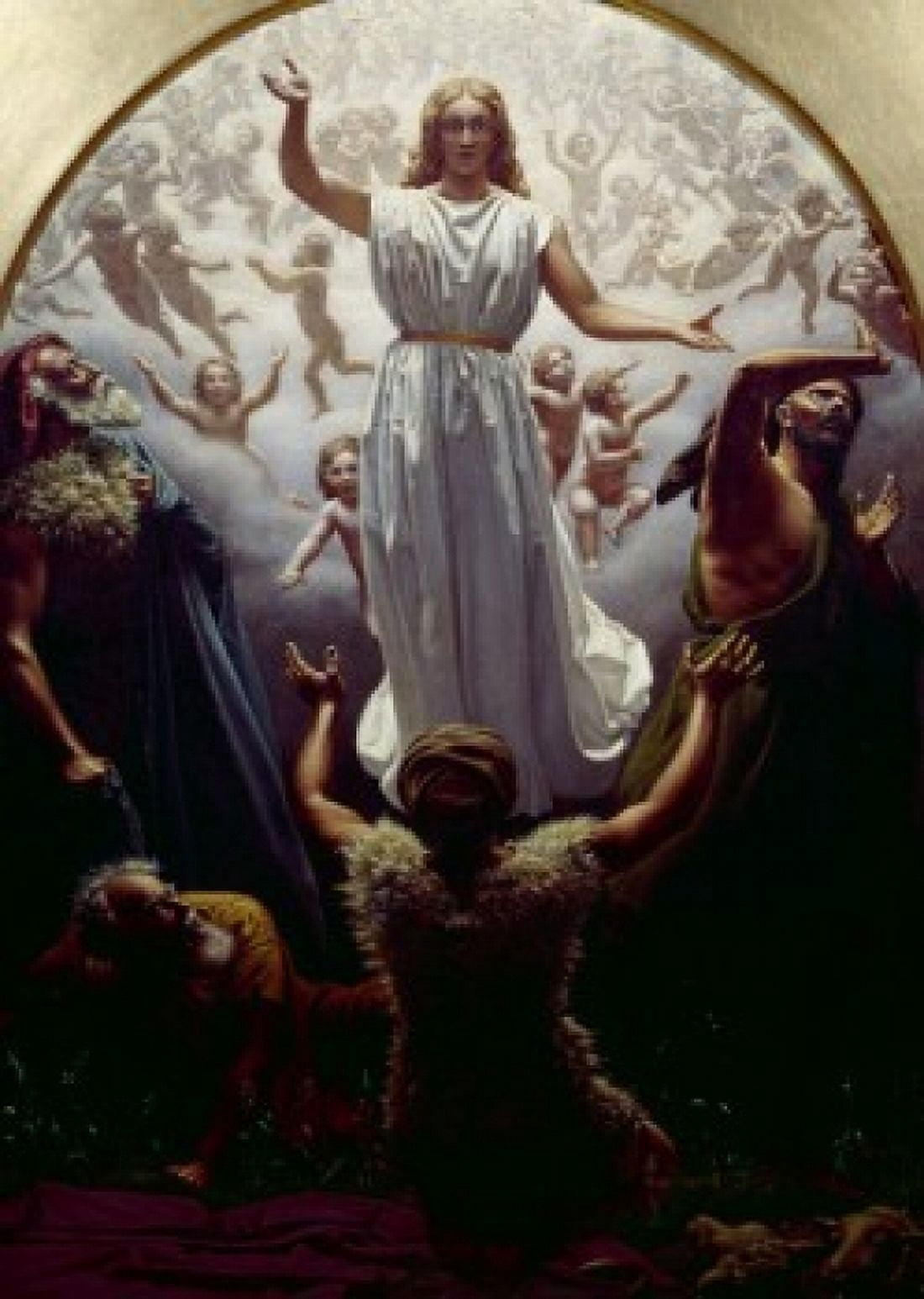Annunciation to the Shepherds by Christen Dalsgaard (1824-1907) Canvas Art - Christen Dalsgaard (18 x 24)