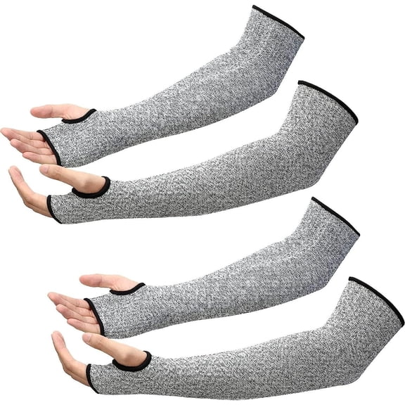 Annuodi Arm Protection Sleeves Level 5 Cut 2 Pairs Heat Resistant Sleeves Protectors for Thin Skin Bruising Men Women