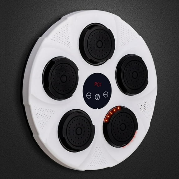 Annuodi Black Boxing Machine Music Bluetooth Punching Machine Smart Wall Mounted Boxing Trainer with LED and Boxing Gloves 17inch Lighting Target for Sports Karate Kickboxing