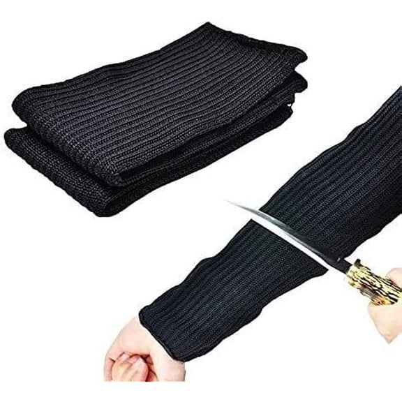 Annuodi  Black Kevlar Sleeve 35mm Arm Protection Sleeve Level 5 Anti- Cut Burn Resistant Sleeves Anti Abrasion Safety Level 5