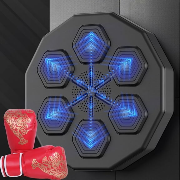 Annuodi Music Boxing Machine with LED Boxing Training Smart Electronic Punching Equipmen Fighting Game with Boxing Gloves for Children Adults Fun Gift