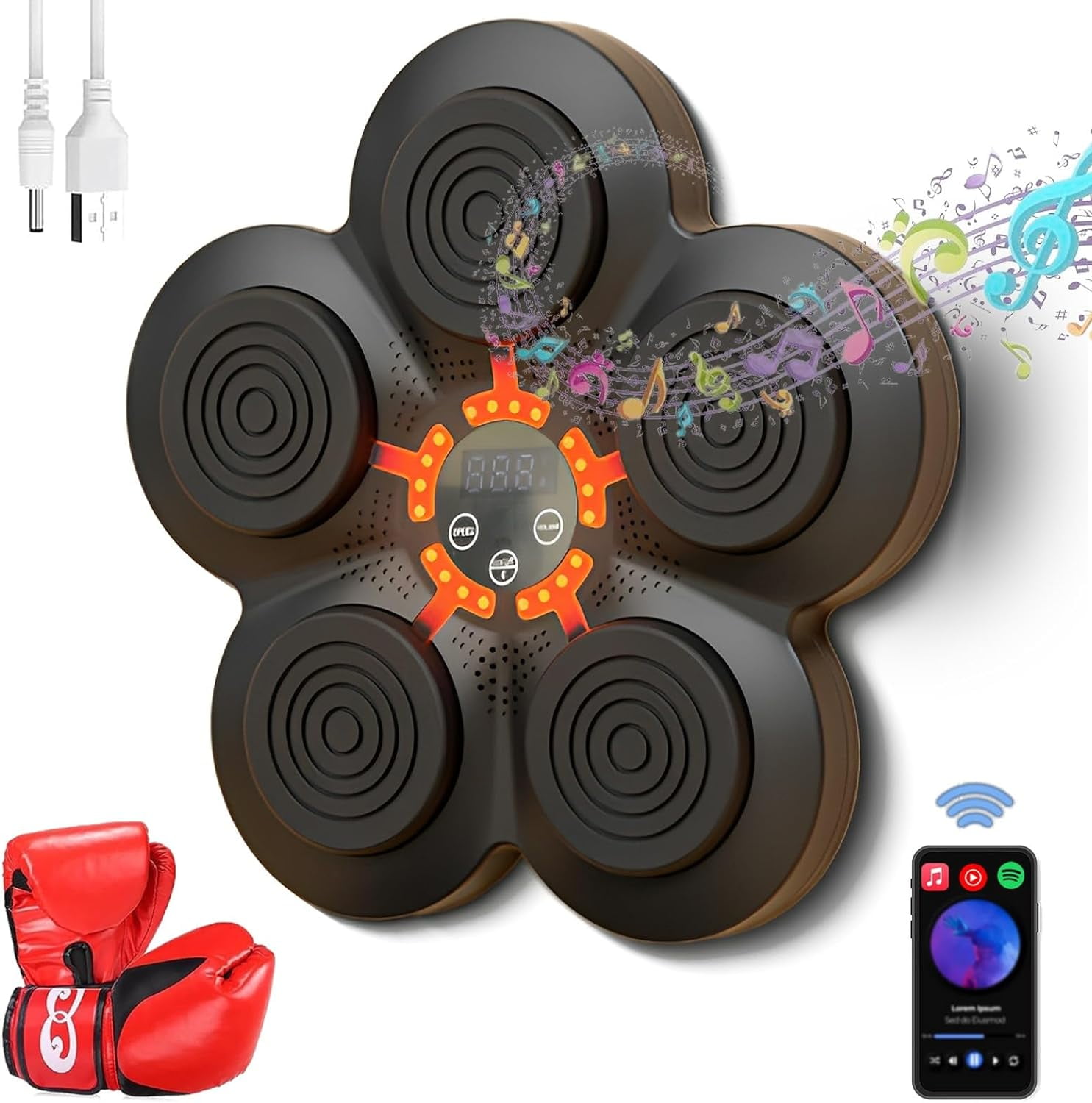Annuodi Smart Music Boxing Machine, Electronic Boxing Trainer Wall