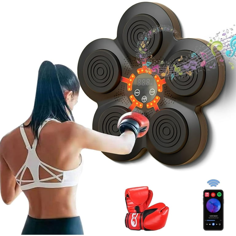2024 Music Boxing Machine,Can Connect to Bluetooth, Boxing Gym Equipment  Wall Mounted with 2 Pairs of Boxing Gloves for Amateur Home Workout Stress  Release Boxing Game Adult Kid Game