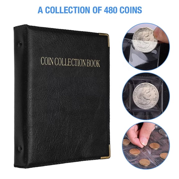 Annvch 480 Pocket Coins Storage Book High-capacity Collection Album Folder Money Holder