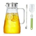 thumbnail image 1 of Annvchi 52 Ounces Juice Glasses Set with Pitcher,Water Carafe with Handle,Water Pitcher with Lid Pouring,Large Beverage Pitcher for Hot/Cold Iced Tea & Juice(with Stirring Spoon and Cleaning Brush), 1 of 6