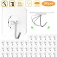 thumbnail image 1 of Annvchi Adhesive Wall Hooks for Hanging, 100pcs Heavy Duty Self Sticky Hooks 22lb(Max) Stainless, Waterproof Oilproof Utility Hooks for Towel Coat Keys Bathroom Shower Kitchen Wardrobe Outdoor, Clear, 1 of 10
