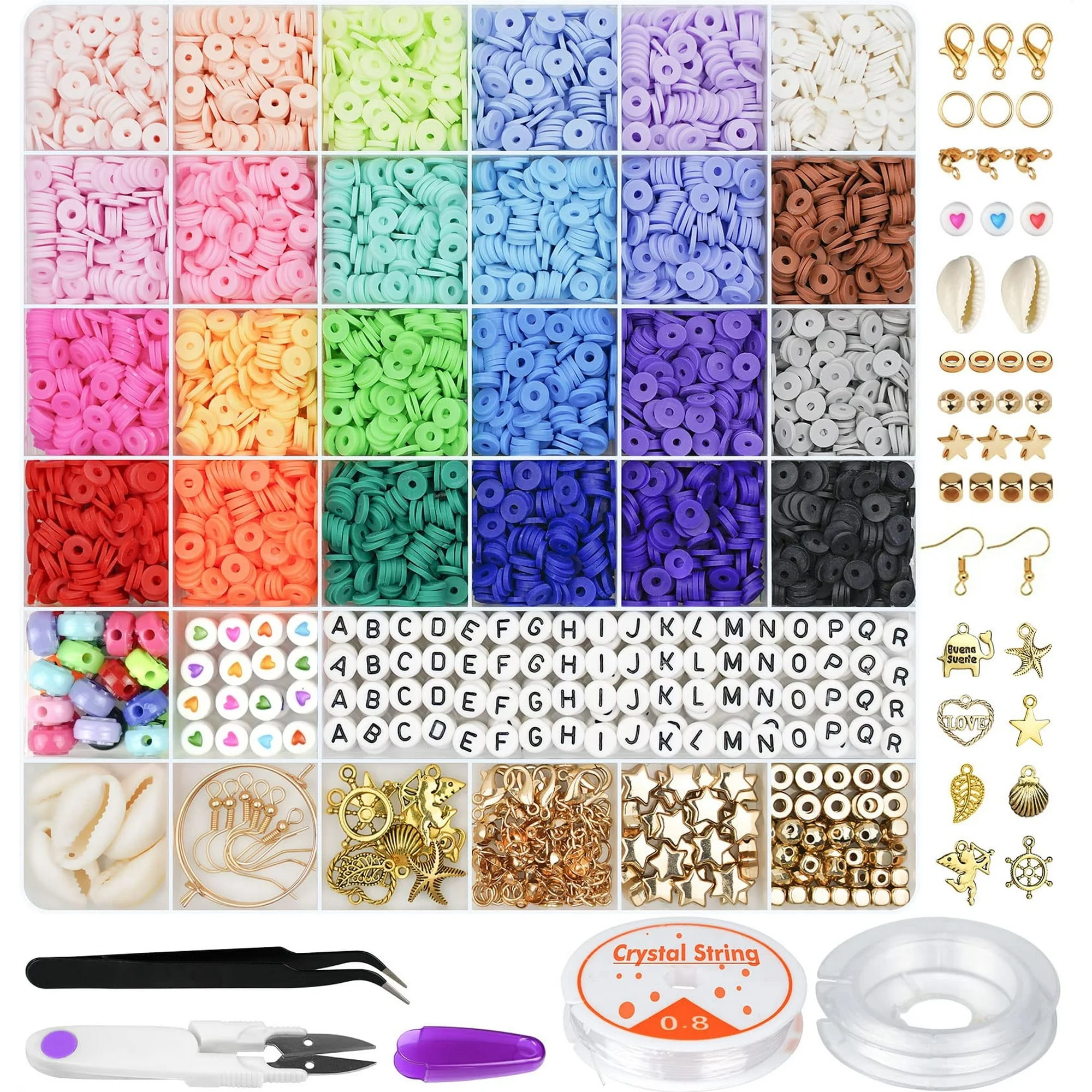 Annvchi Clay Beads Bracelet Making Kit, 24 Clay Bead Types for Friendship Bracelet Making