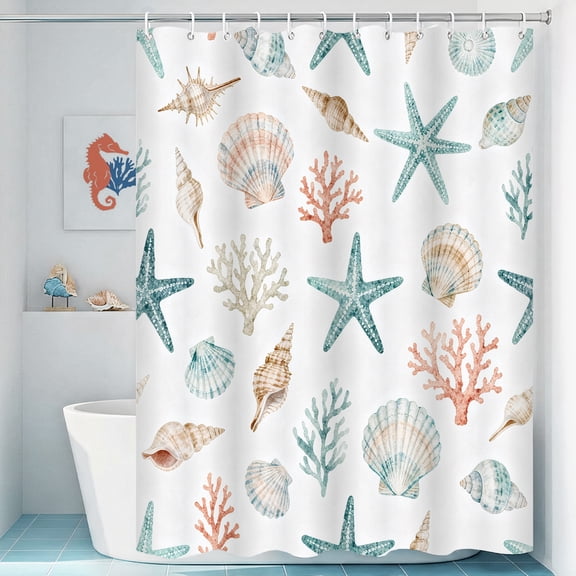 Annvchi Fabric Shower Curtain 72 x 72 Inch with 12 Hooks, Waterproof Bathroom Curtain with Decorative Pattern