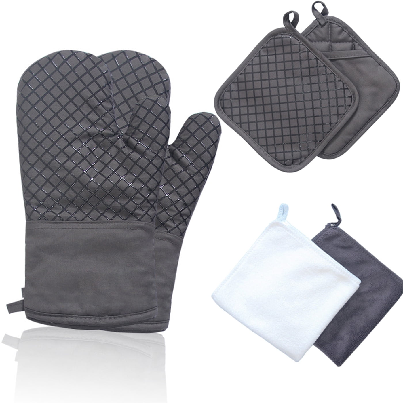 Annvchi Oven Mitts, Kitchen Oven Glove，Pot Holders and Oven Mitts