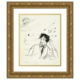 thumbnail image 1 of Anny Leusink 12x14 Gold Ornate Wood Frame and Double Matted Museum Art Print Titled - Father's Hat is Torn by a Gust of Wind (1926), 1 of 4
