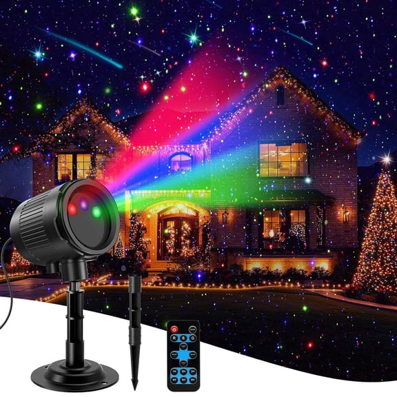 Anoak Halloween Projector Lights Outdoor with Remote Control, Firefly RGB 3 Colors Waterproof Holiday Projector Lights for Party Garden New Year Decorations
