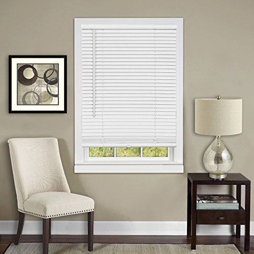Anochecer Collection Set of 4 Cordless Vinyl 1-Inch Room Darkening Mini Blinds- Pearl White - 23" x 64" (Actual Measur
