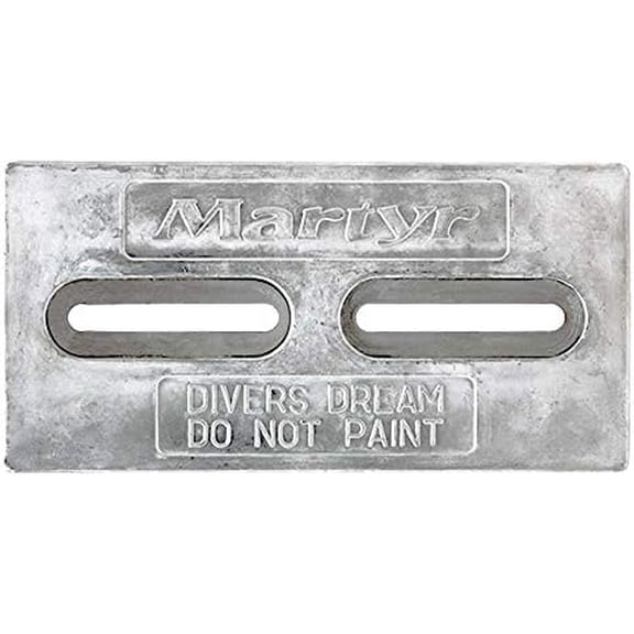 Anodes, CMDIVERA, Aluminum Pleasurecraft Divers Dream Slotted Bolt-On Hull Anode (12 in x 6 in x 0.5 in)  Marine Boat Sacrificial Anode for Saltwater & Brackish Corrosion Protection$$Watercraft